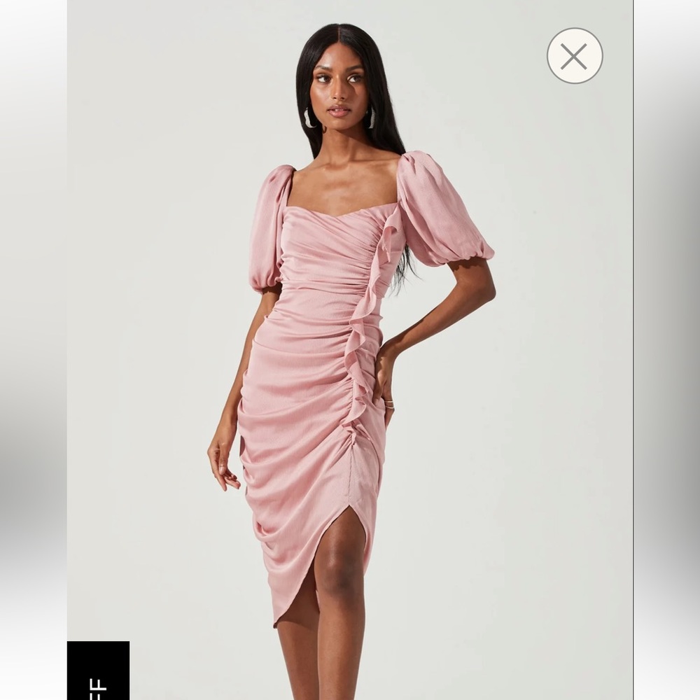 ASTR the Label Pink Emma Ruched Dress